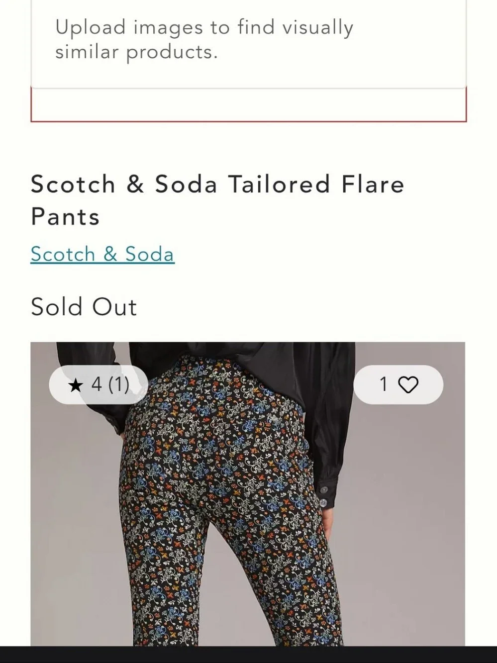 Scotch & Soda Black  Floral Structured  Bootcut Pants